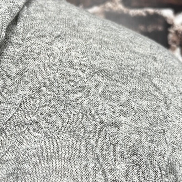 Eileen Fisher Cardigan Lightweight Open Front Gray Crinkle Fabric Size Medium M - Picture 8 of 13